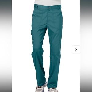 Cherokee Mens Drawstring Cargo Scrub Pants Caribbean Blue WW140
